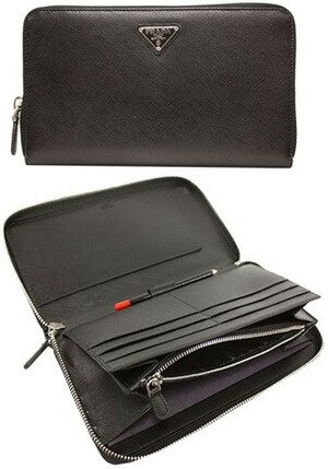 楽天市場】プラダ PRADAラウンドファスナー長財布オーガナイザー 三角