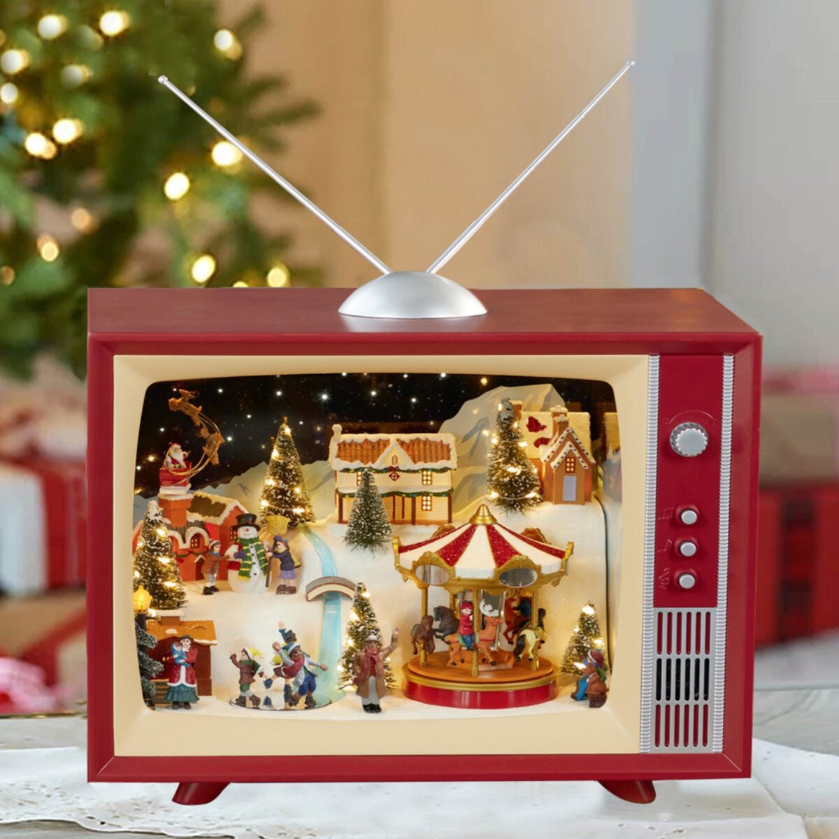 クリスマス レトロ TV ライト & ミュージック付 | Costco Japan
