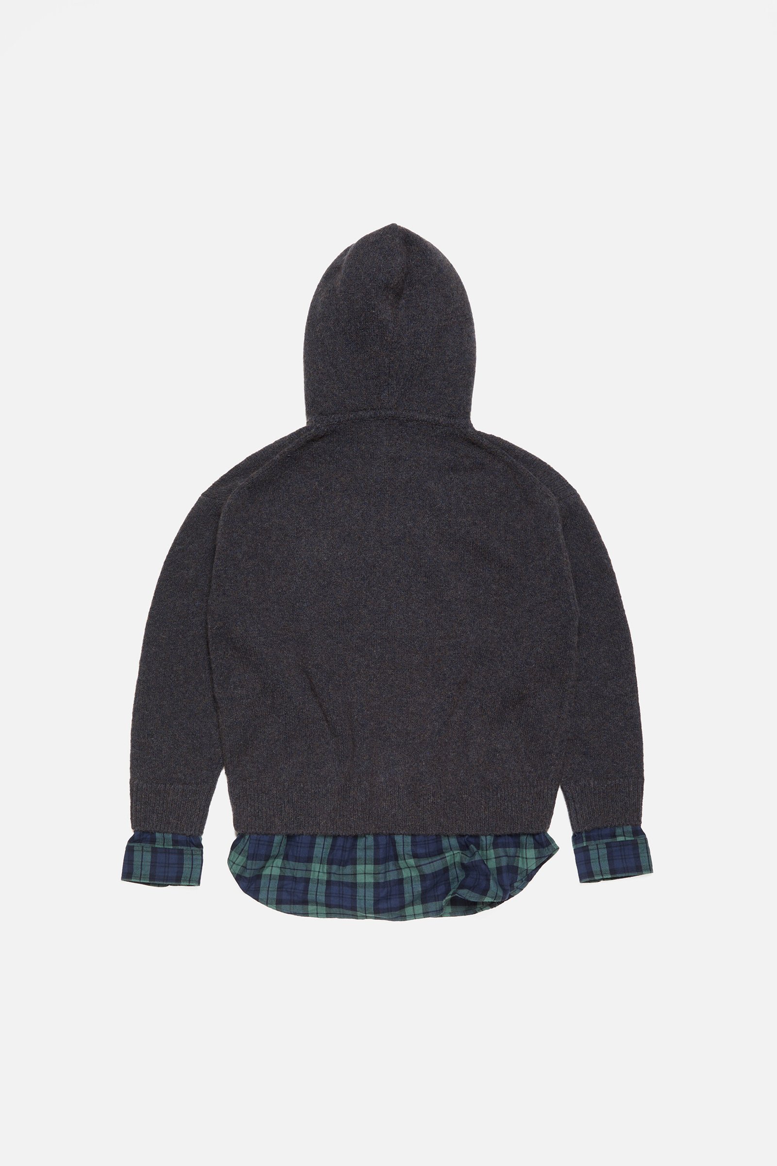 Acne Studios - レイヤードウールフーディ - グラファイトグレー