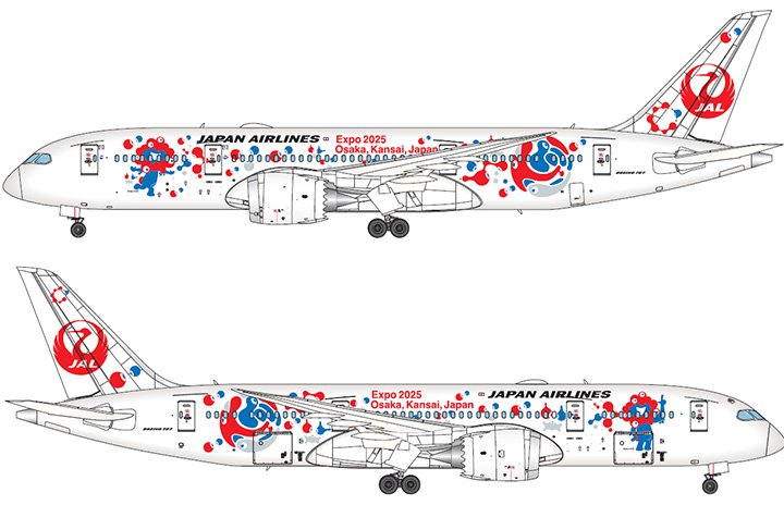 JAL、787でも「ミャクミャクJET」 6/3から国際線