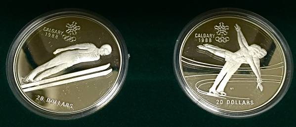 記念硬貨の買取実績 (1988年カルガリーオリンピック 記念20ドル銀貨
