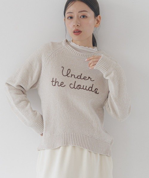 LAKOLE（ラコレ） ニット セーター 刺繍ロゴモールニットプルオーバー