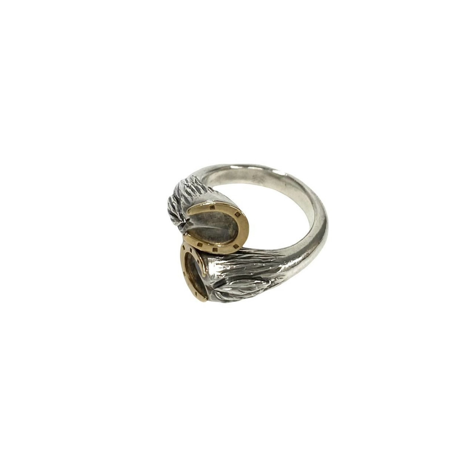 GUCCI Old Gucci Horseshoe Ring in 925 Sterling Silver and 18K Gold