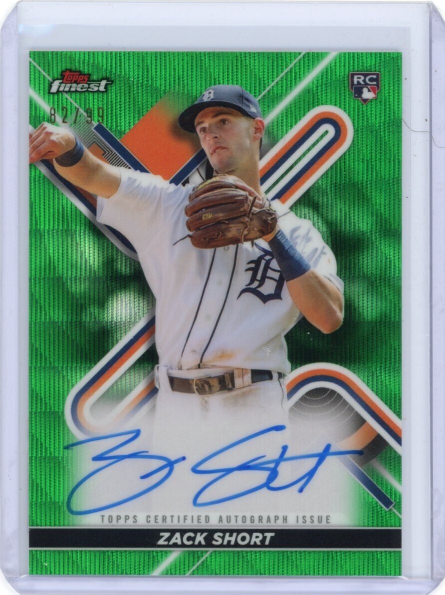 2022 Topps Finest Zack Short Rookie RC Green Wave Refractor