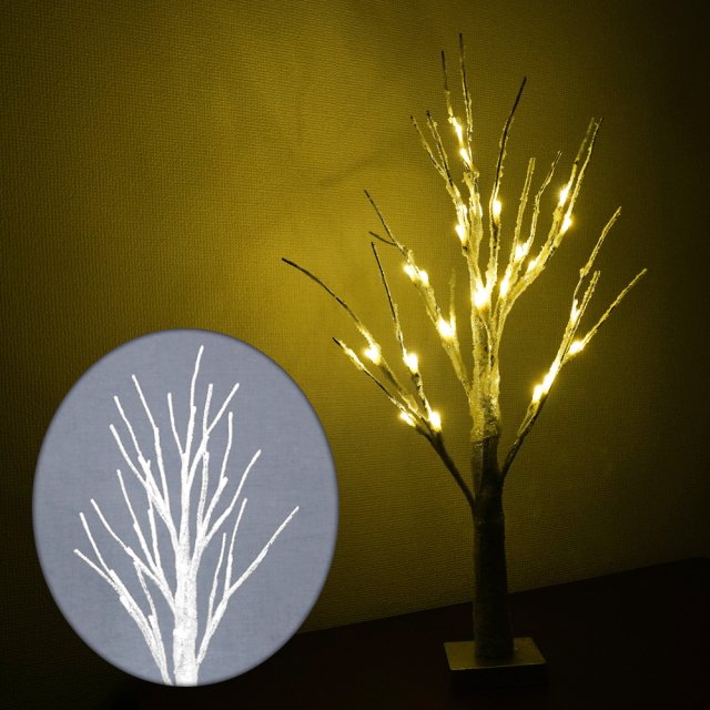 ブランチツリー クリスマスツリー 60cm LEDライト 常時点灯 24球