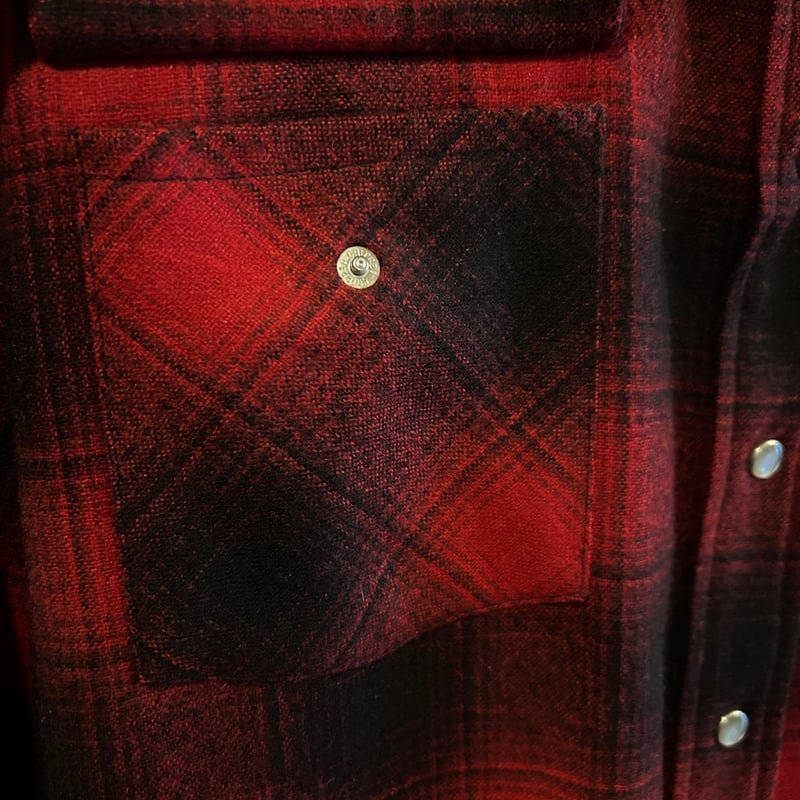 70s PENDLETON ウールチェックシャツ ペンドルトン オンブレチェック