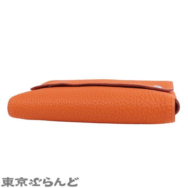 HERMES（エルメス） トランプ ケース □F刻印 オレンジ シルバー金具