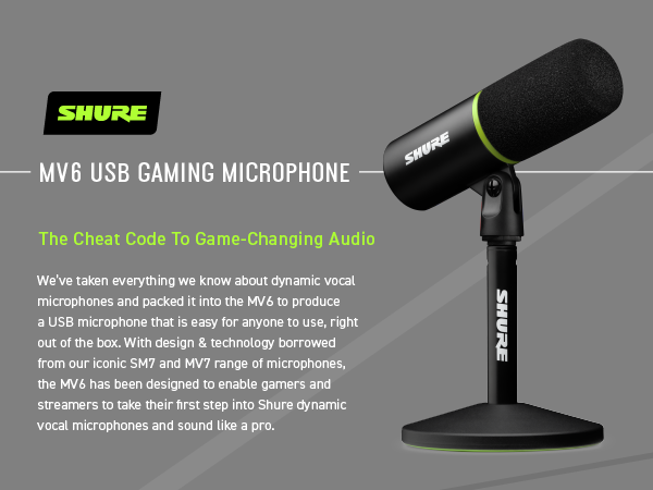 Amazon.com: Shure MV6 Gaming Microphone – Dynamic USB Mic for PC
