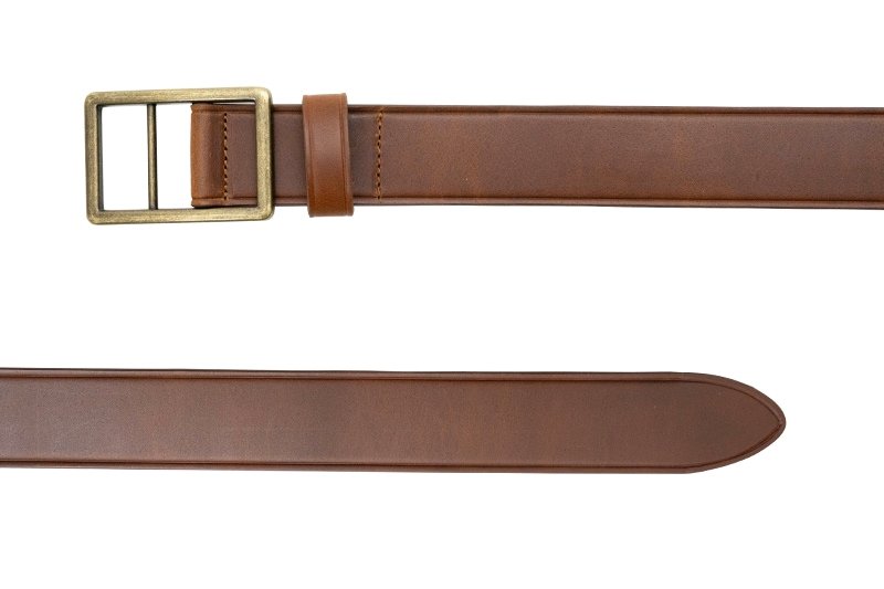 革カジュアルベルト メンズ BEXLEY BROWN ホールレスベルト ブラウン