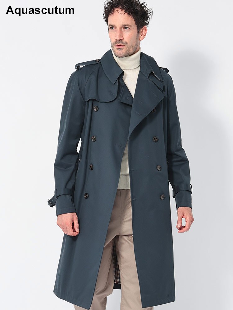 Aquascutum (アクアスキュータム) 総裏チェック ウエストベルト ダブル