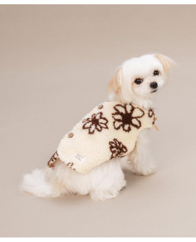 アルク・ロース TINOTITO 背開き花柄ボアベスト（TT251423）｜犬用品