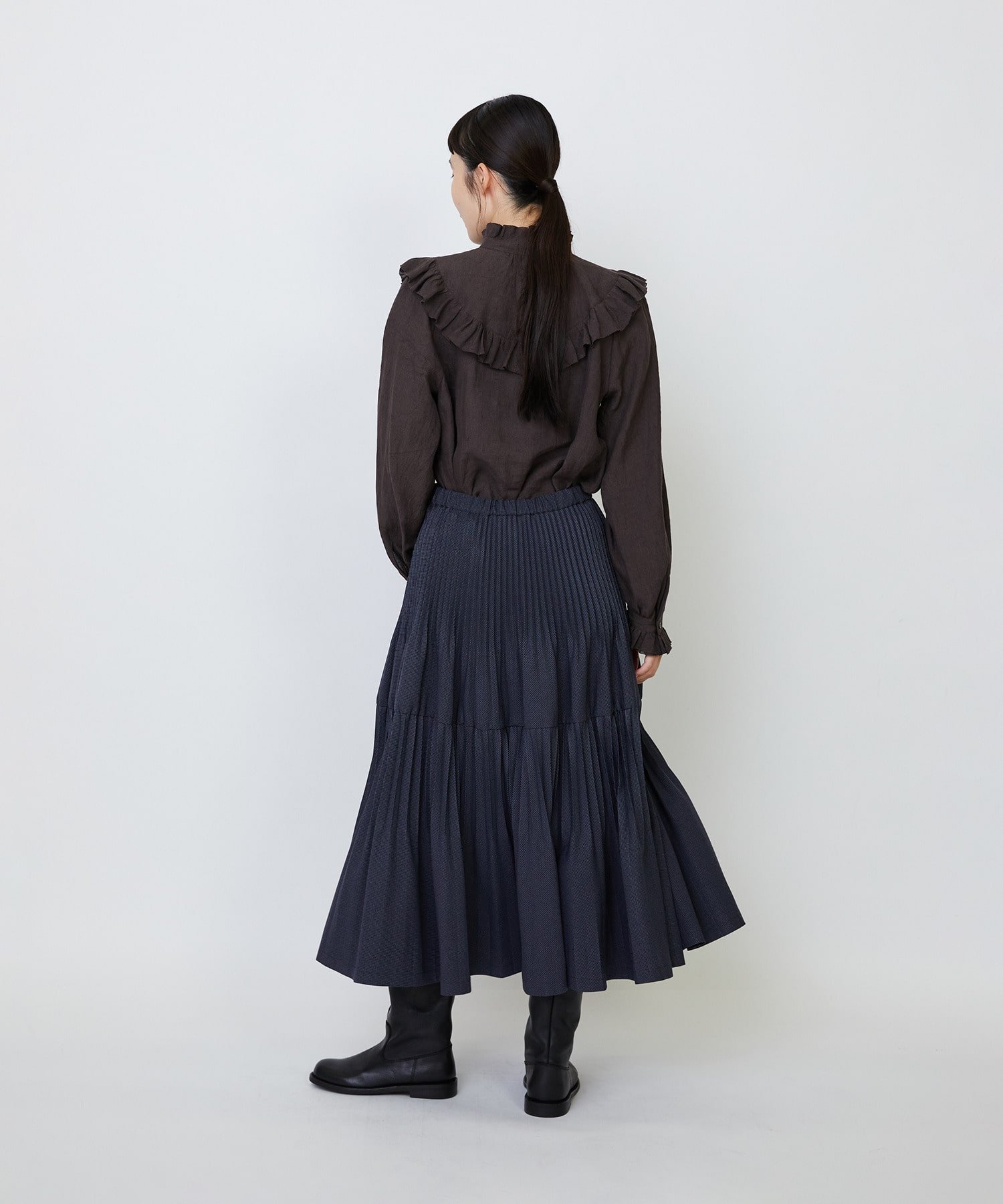 エステルガンクラブチェックティアードプリーツスカート｜BIGI online