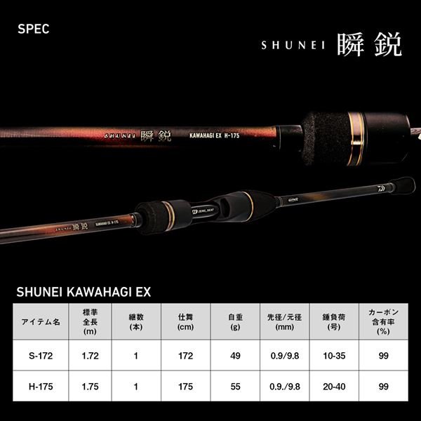 ダイワ カワハギ竿 瞬鋭カワハギ EX S-172(1ピース) 【大型商品】(S