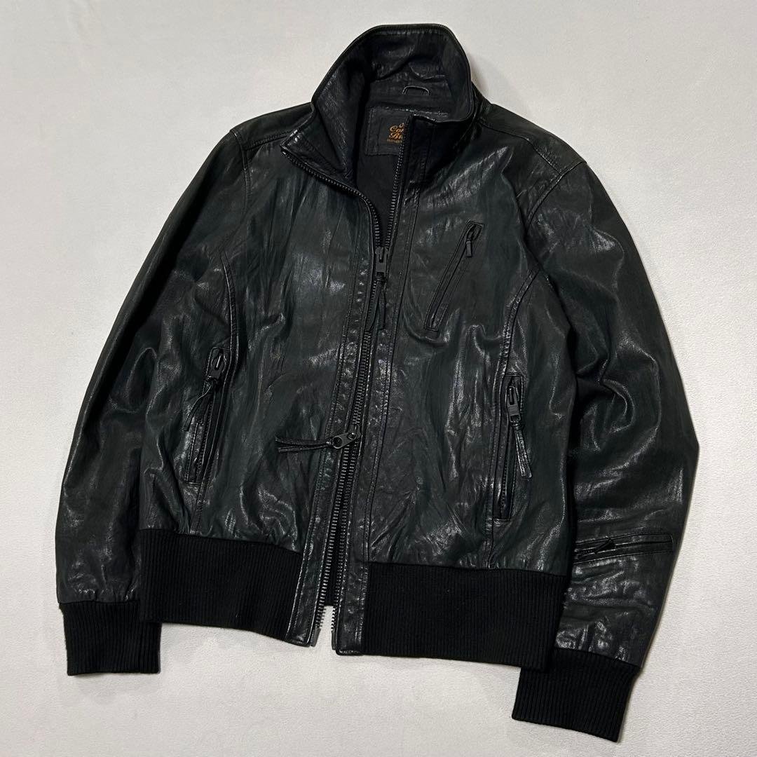 00s ゴートレザー 山羊革 シングルライダース ダブルジップ リブジャン 楽天市場】革ジャン ダブルライダース ジャケット 山羊革 ゴートレザー