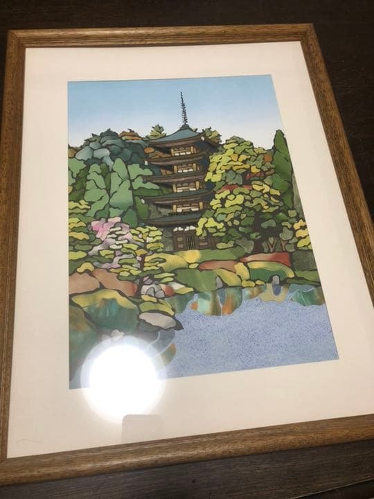 五重の塔 貼り絵 自宅保管品 28223896de5cb11b93d8085a94a2ed