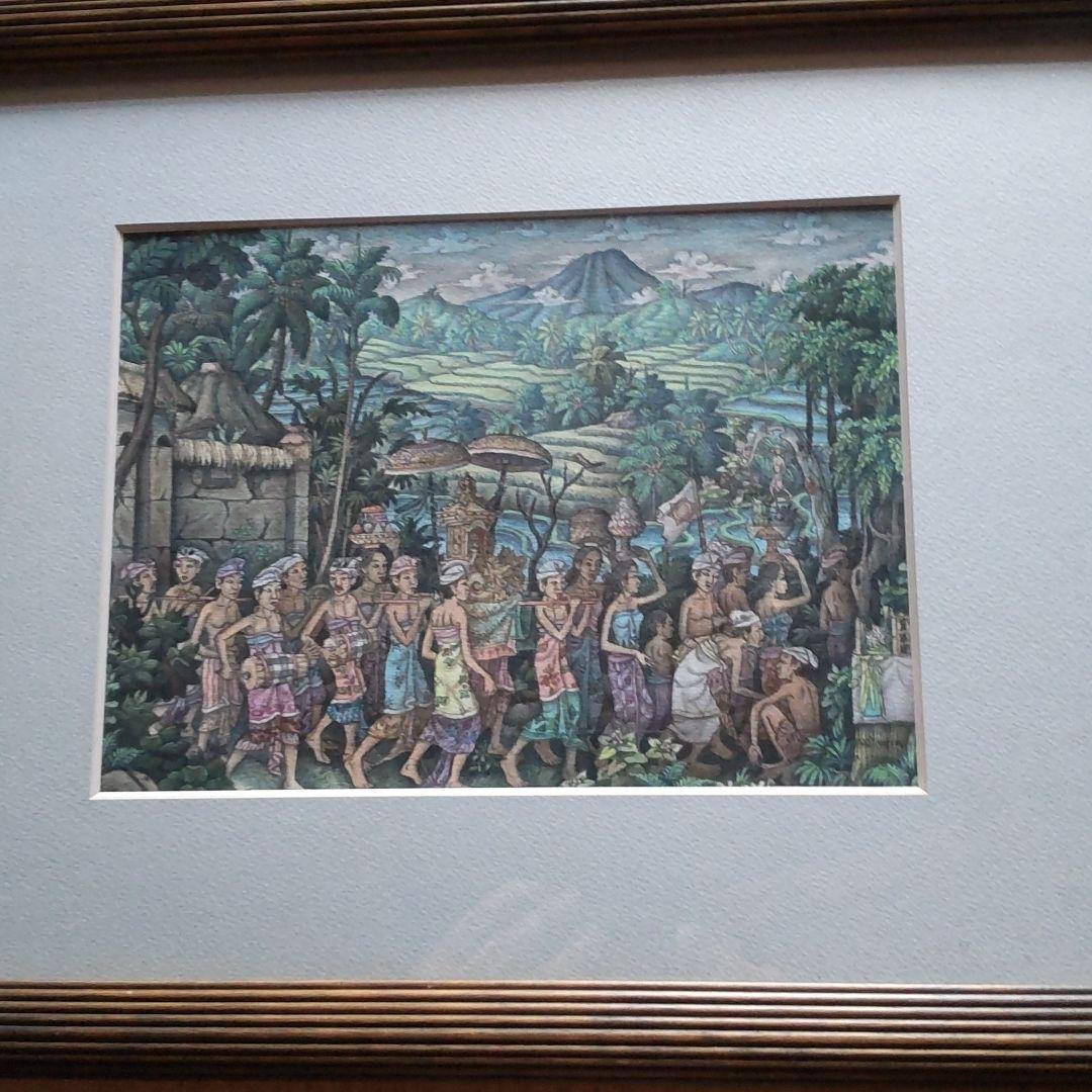 メカルメ。バリ島 絵画です。 バリ絵画 しあわせTREE 正方形 バリ ドットアート バリアート 絵画