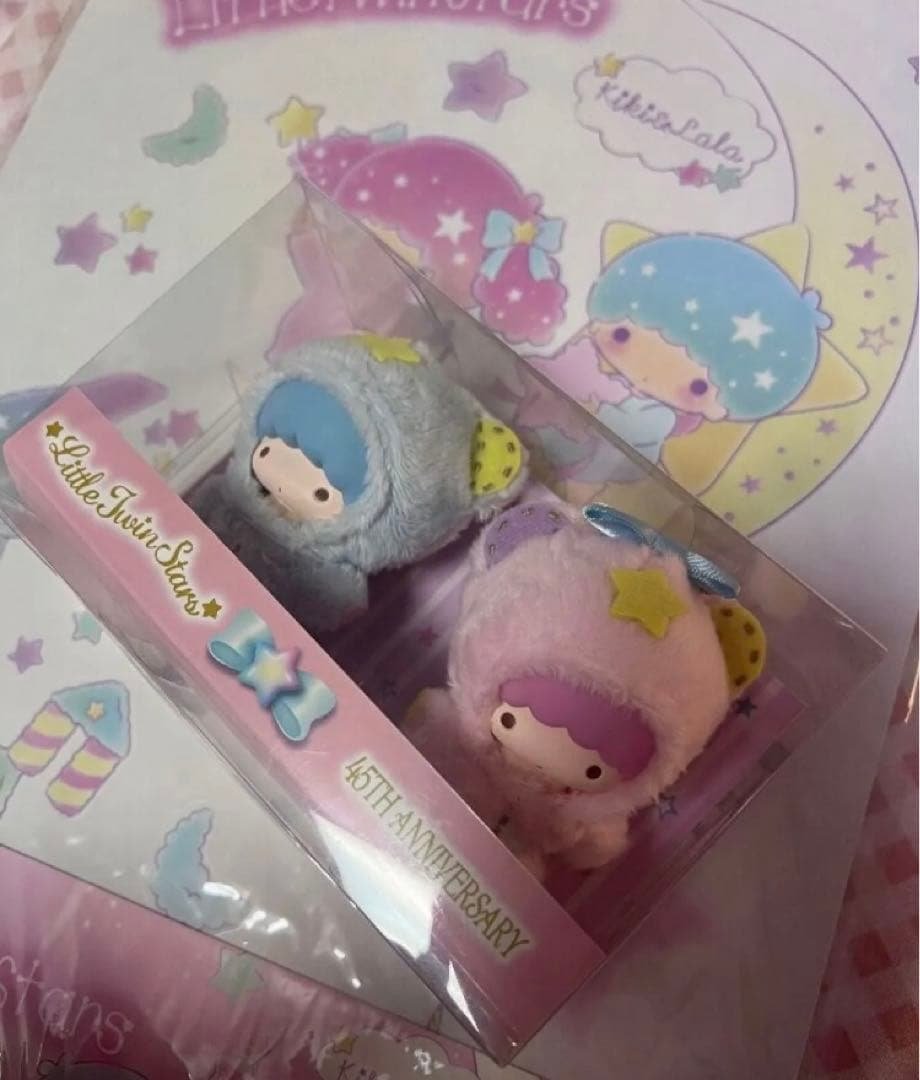 キキララ45周年パフ＆ポフ　マスコットセット　ソフビ