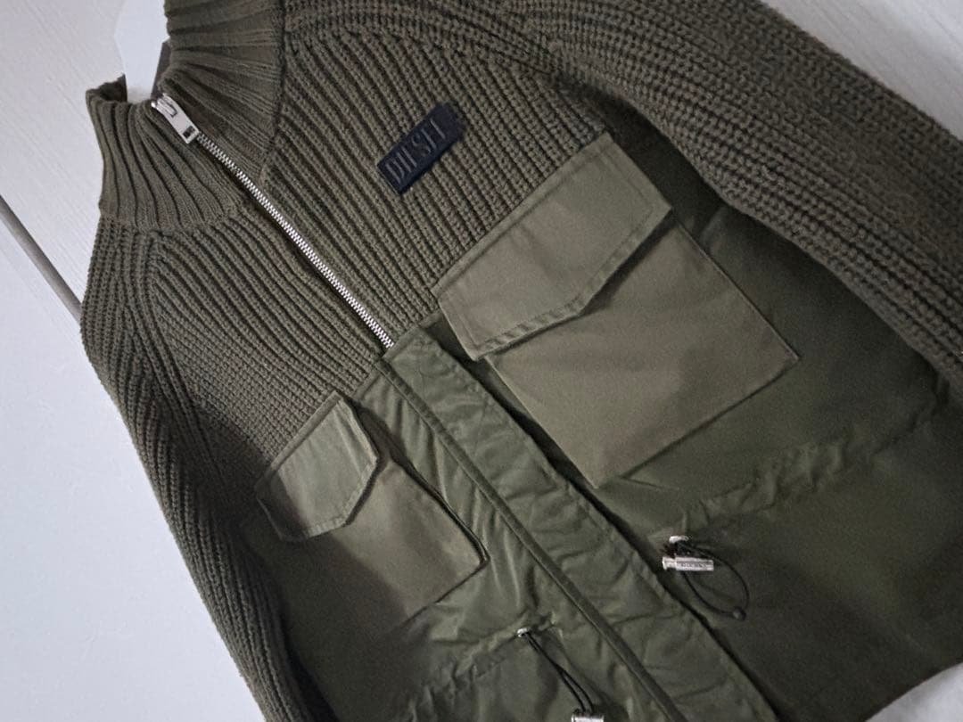 DIESEL ミリタリージャケット オリーブグリーン ディーゼル オリーブグリーン ミリタリージャケット フード付き - メルカリ