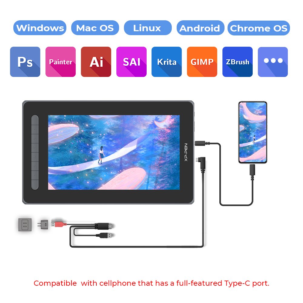 XPPen Artist 12 2nd Gen 12 Inch Graphic Tablet Monitor 8192 Levels