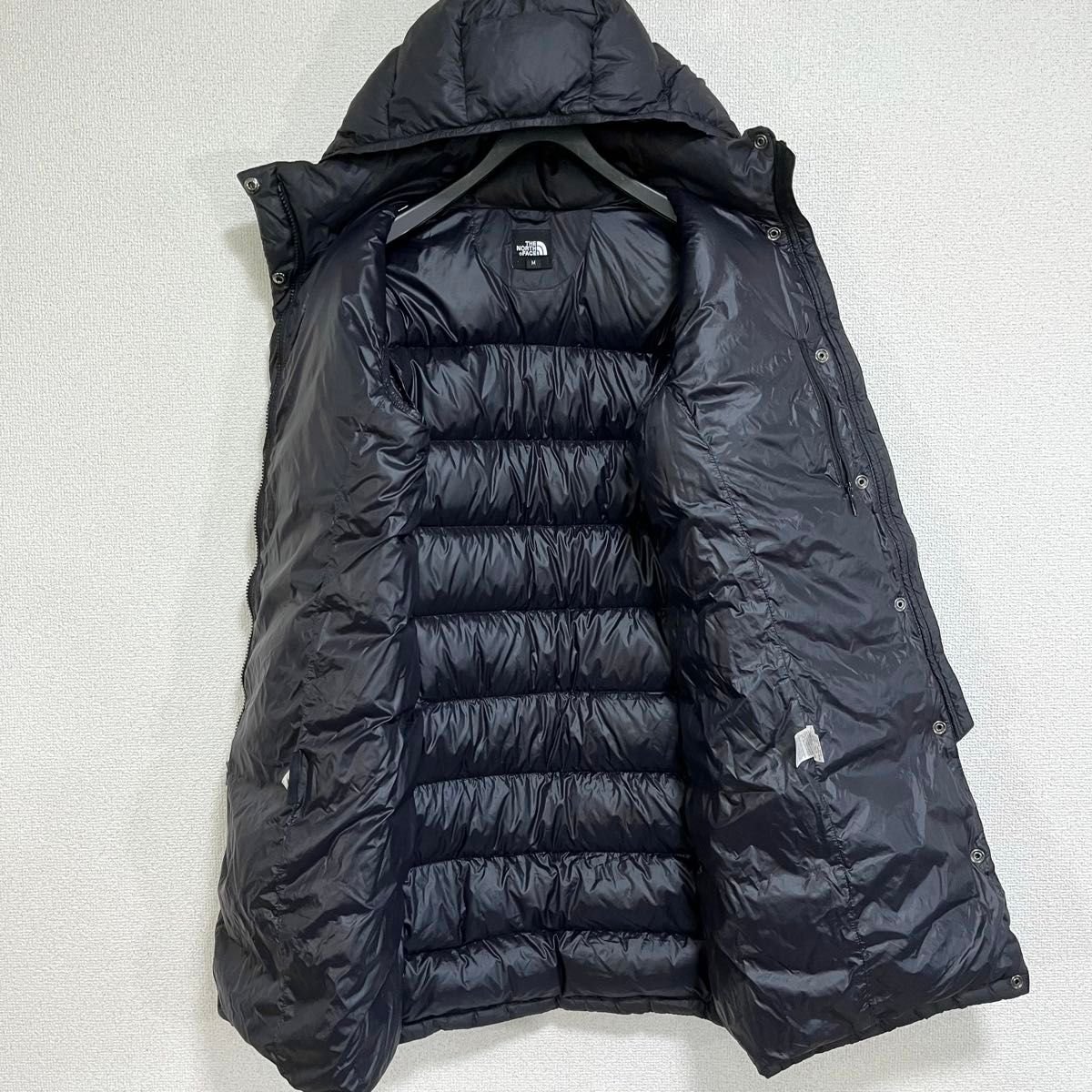 美品人気 ノースフェイス ダウンコート レディースM フード着脱可 ロゴ