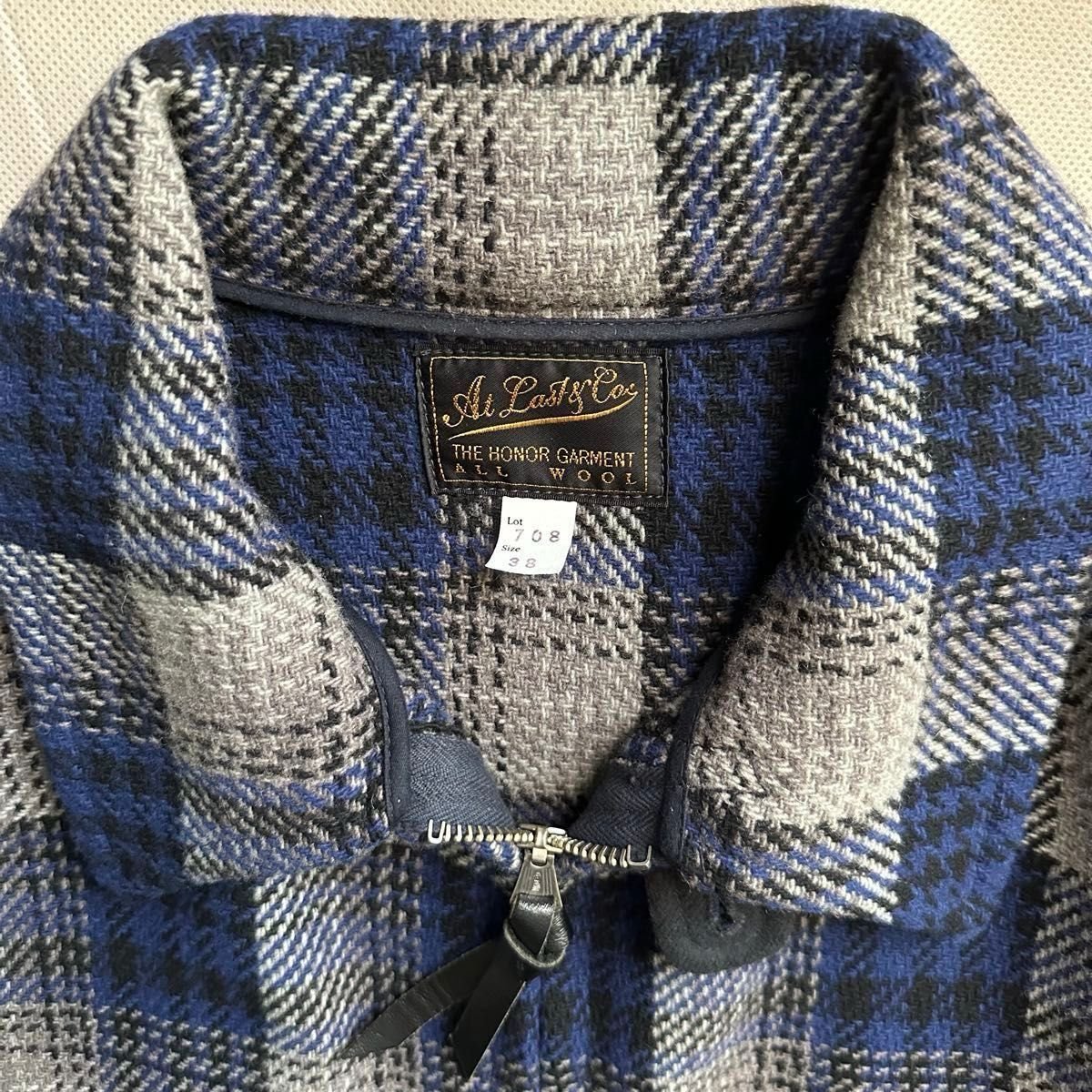 美品 Atlast&co アットラスト WOOL COSSACK JACKET チェック size38