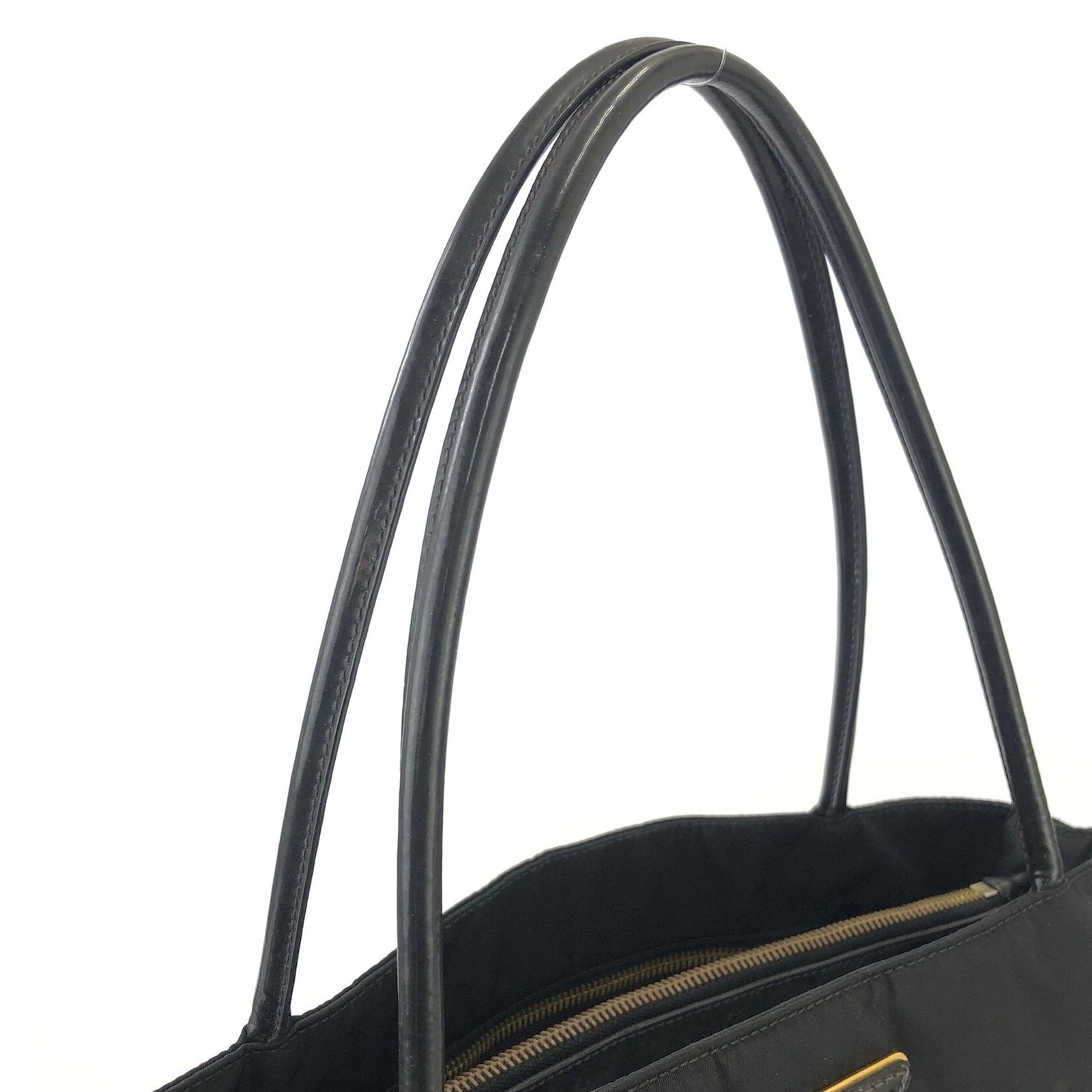 PRADA プラダ トライアングルロゴ ナイロン×レザー トートバッグ