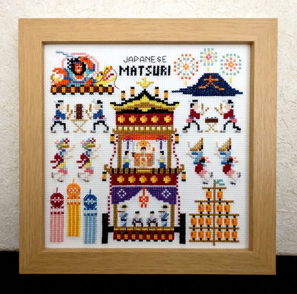 クロスステッチキット【日本の祭り】/ カレンダーシリーズ 8月 キット