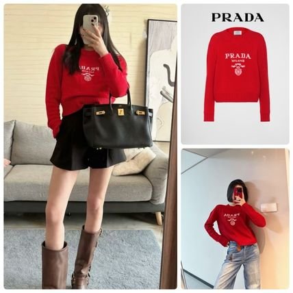 レッド（赤）系 L PRADA(プラダ) ニット・セーター(レディース) - 海外