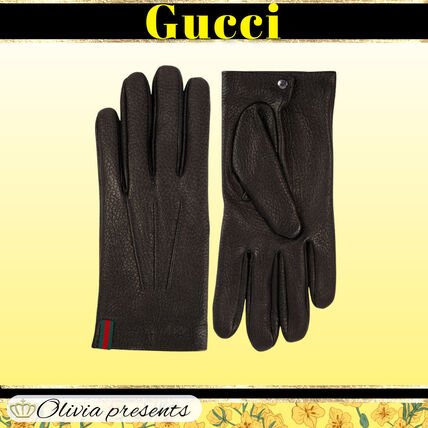 レザー（本革） GUCCI(グッチ) 手袋(メンズ) - 海外通販のBUYMA