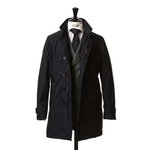 MOORER ダブル スプリングコート MORANDI-KM BLU 258-11838-76 (MOORER