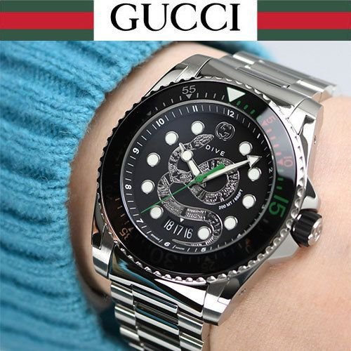 グッチ☆ GUCCI Dive watch 45mm ☆ シルバースネーク メンズ (GUCCI