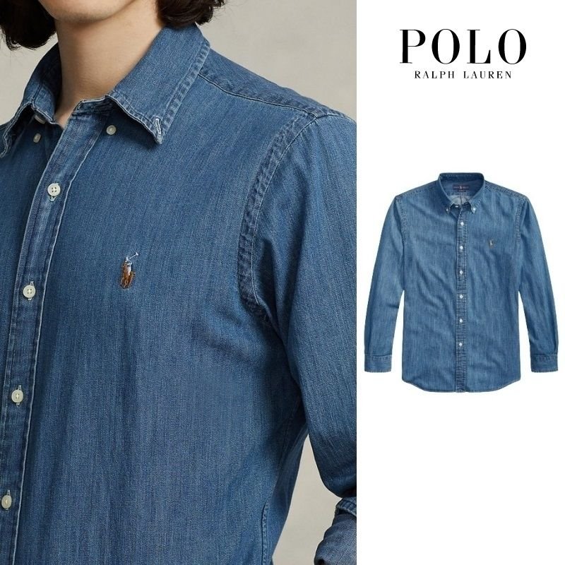 ラルフ ローレン] メンズ デニムシャツ ネイビー (POLO RALPH LAUREN