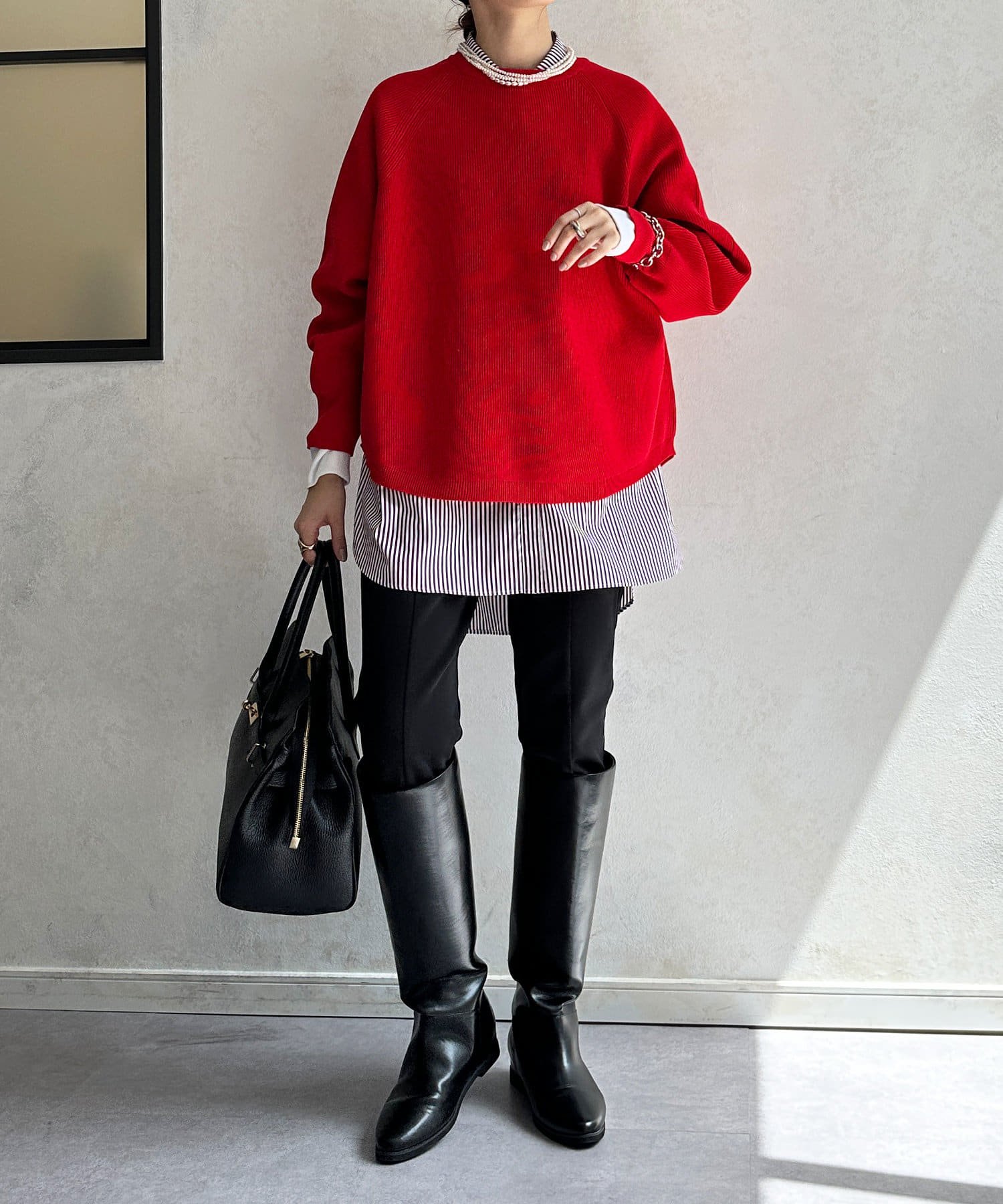 チクチクしない！ニットが苦手な方にもおすすめ】片畦ポンチョニット